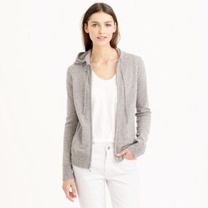 J. Crew Collection Italian Cashmere Zip-front Hoodie